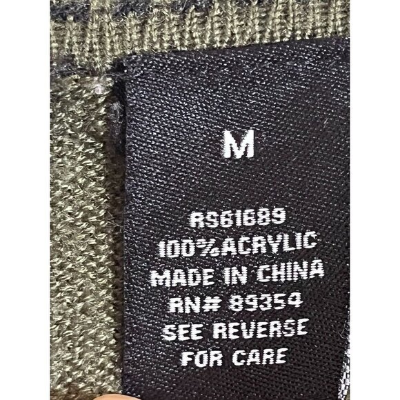 Kristin Nicole Sweater Women M Green Cardigan Fringe Boho Chevron Western Aztec - Picture 9 of 11